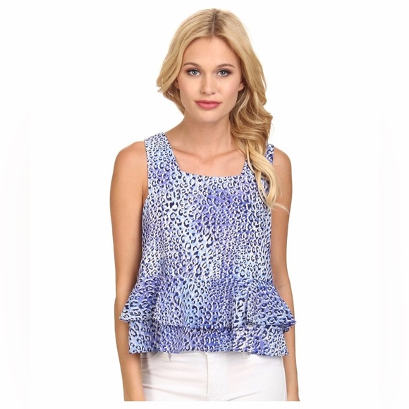 Rebecca Taylor Blue Peplum Tank Top - Picture 2 of 12